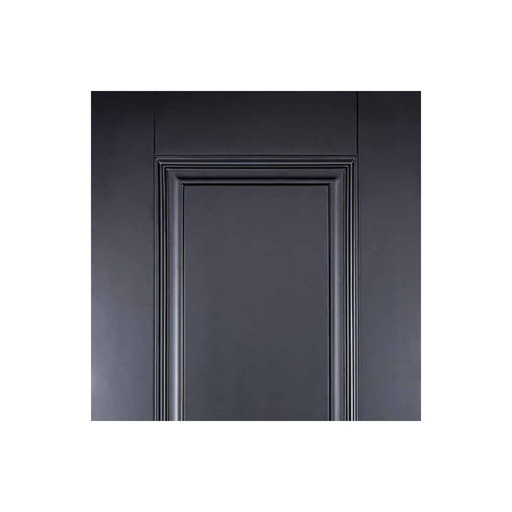 Double Sliding Door & Wall Track - Eindhoven 1 Panel Black Primed Doors - Unfinished