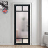 Handmade Eco-Urban Sydney 5 Pane Solid Wood Internal Door UK Made DD6417SG Frosted Glass - Eco-Urban® Shadow Black Premium Primed