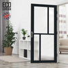 Handmade Eco-Urban Hampton 4 Pane Solid Wood Internal Door UK Made DD6413SG Frosted Glass - Eco-Urban® Shadow Black Premium Primed
