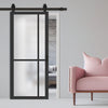 Bespoke Top Mounted Sliding Track & Door - Handcrafted Eco-Urban® Marfa 4 Pane Door DD6313SG - Frosted Glass - Premium Primed Colour Options