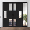 Bespoke Room Divider - Eco-Urban® Tokyo Eco-Urban® Door Pair DD6423C - Clear Glass with Full Glass Side - Premium Primed - Colour & Size Options