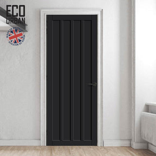 Image: Sintra 4 Panel Solid Wood Internal Door UK Made DD6428 - Eco-Urban® Shadow Black Premium Primed