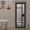 Handmade Eco-Urban Jura 5 Pane 1 Panel Door DD6431G Clear Glass - Black Premium Primed