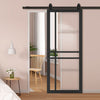 Bespoke Top Mounted Sliding Track & Solid Wood Door - Eco-Urban® Glasgow 6 Pane Door DD6314G - Clear Glass - Premium Primed Colour Options