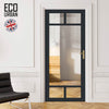 Handmade Eco-Urban Sydney 5 Pane Solid Wood Internal Door UK Made DD6417G Clear Glass - Eco-Urban® Shadow Black Premium Primed