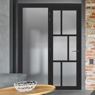 Image: Room Divider - Handmade Eco-Urban® Milan Door DD6422F - Frosted Glass - Premium Primed - Colour & Size Options