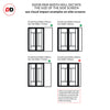 Bespoke Room Divider - Eco-Urban® Morningside Door Pair DD6437C - Clear Glass with Full Glass Side - Premium Primed - Colour & Size Options