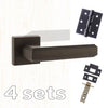 Four Pack Forme Alila Designer Lever on Minimal Square Rose - Matt Black