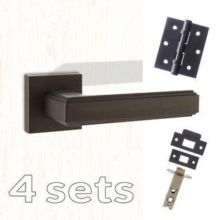 Image: Four Pack Forme Alila Designer Lever on Minimal Square Rose - Matt Black