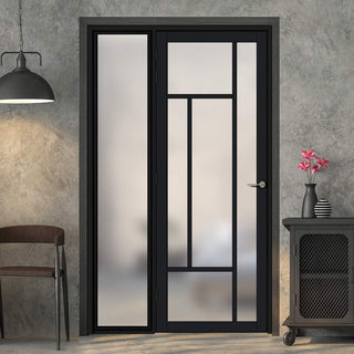 Image: Room Divider - Handmade Eco-Urban® Morningside Door DD6437F - Frosted Glass - Premium Primed - Colour & Size Options