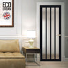 Handmade Eco-Urban Sintra 4 Pane Solid Wood Internal Door UK Made DD6428SG Frosted Glass - Eco-Urban® Shadow Black Premium Primed