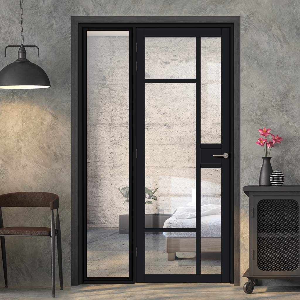 Room Divider - Handmade Eco-Urban® Jura Door DD6431C - Clear Glass - Premium Primed - Colour & Size Options