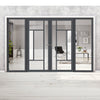 Room Divider - Handmade Eco-Urban® Portobello with Two Sides DD6438CF Clear Glass (1 FROSTED PANE) - Premium Primed - Colour & Size Options