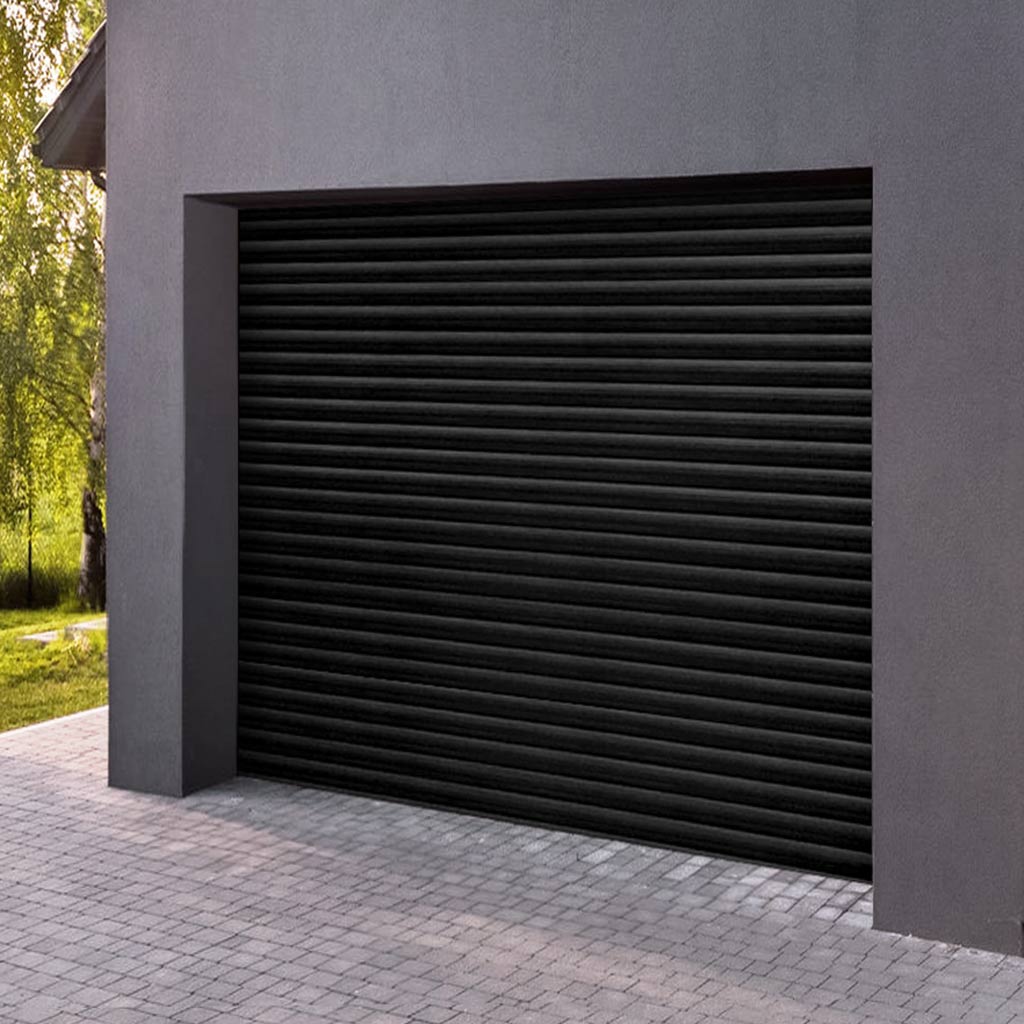 Gliderol Electric Insulated Roller Garage Door from 1900 to 1994mm Wide - Laminated Woodgrain Black