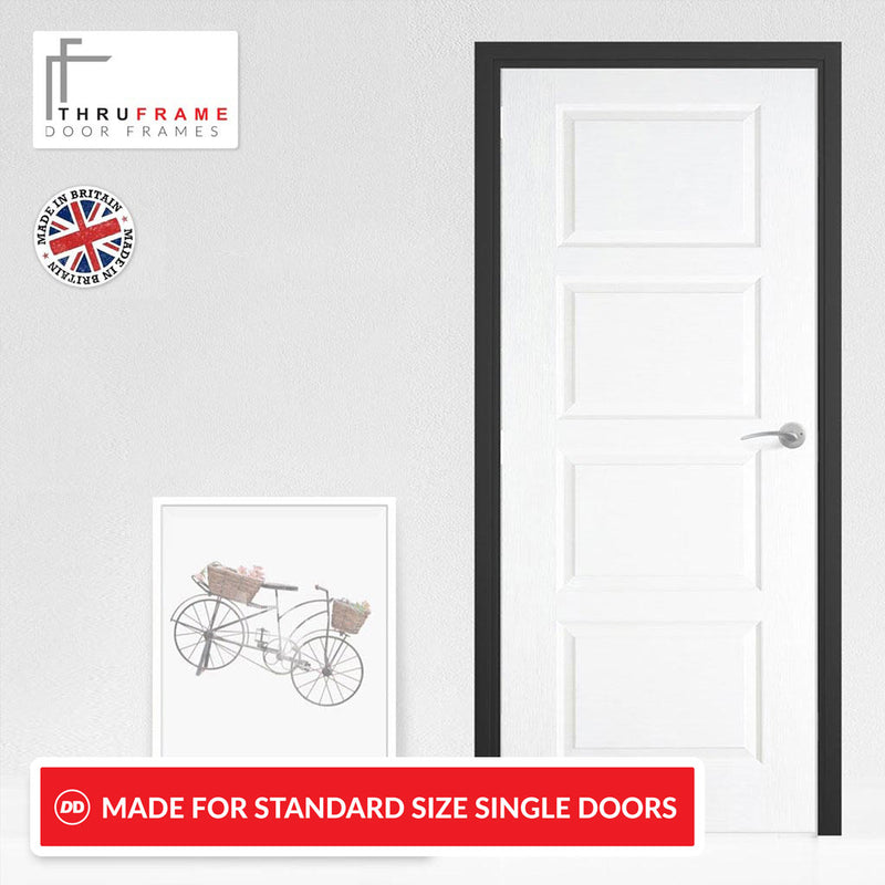 Made to Size Single Interior Black Primed MDF Door Lining Frame