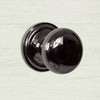 Harrogate Mushroom Old English Mortice Knob - Black Nickel