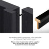 Mexicano Black Internal Door Pair - Vertical Lining - Offset Clear Glass - Prefinished
