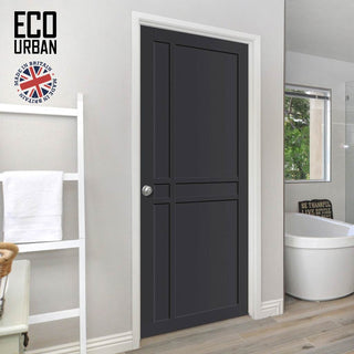Image: Glasgow 6 Panel Solid Wood Internal Door UK Made DD6314 - Eco-Urban® Shadow Black Premium Primed