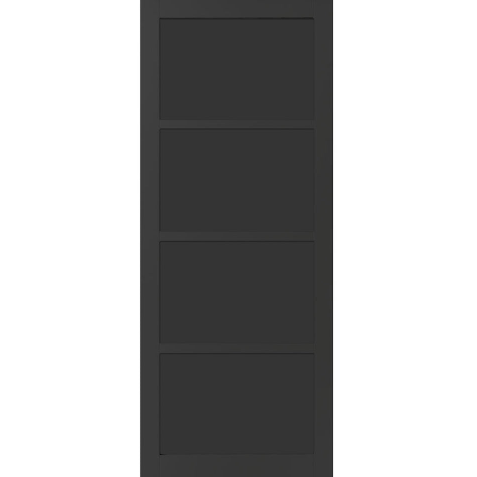 Brooklyn 4 Panel Solid Wood Internal Door UK Made DD6307 - Eco-Urban® Shadow Black Premium Primed