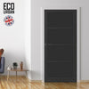 Brooklyn 4 Panel Solid Wood Internal Door UK Made DD6307 - Eco-Urban® Shadow Black Premium Primed