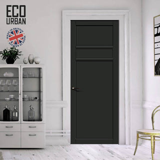 Image: Orkney 3 Panel Solid Wood Internal Door UK Made DD6403 - Eco-Urban® Shadow Black Premium Primed