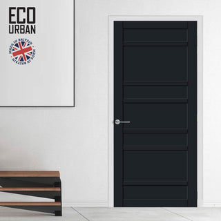 Image: Metropolitan 7 Panel Solid Wood Internal Door UK Made DD6405 - Eco-Urban® Shadow Black Premium Primed