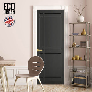 Image: Leith 9 Panel Solid Wood Internal Door UK Made DD6316 - Eco-Urban® Shadow Black Premium Primed