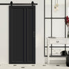 Top Mounted Black Sliding Track & Solid Wood Door - Eco-Urban® Melville 3 Panel Solid Wood Door DD6409 - Shadow Black Premium Primed