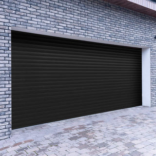 Image: Gliderol Electric Insulated Roller Garage Door from 4711 to 5320mm Wide - Black