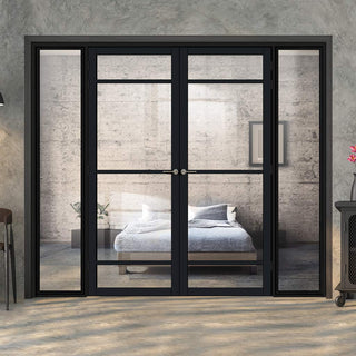 Image: Room Divider - Handmade Eco-Urban® Malvan with Two Sides DD6414C - Clear Glass - Premium Primed - Colour & Size Options