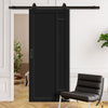 Top Mounted Black Sliding Track & Solid Wood Door - Eco-Urban® Suburban 4 Panel Solid Wood Door DD6411 - Shadow Black Premium Primed