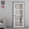 Perth 8 Pane Solid Wood Internal Door UK Made DD6318G - Clear Glass - Eco-Urban® Cloud White Premium Primed