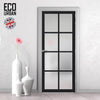 Handmade Eco-Urban Perth 8 Pane Solid Wood Internal Door UK Made DD6318SG - Frosted Glass - Eco-Urban® Shadow Black Premium Primed