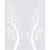 Blooming Tree  8mm Clear Glass - Obscure Printed Design - Double Absolute Pocket Door