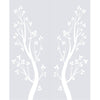 Double Glass Sliding Door - Solaris Tubular Stainless Steel Sliding Track & Blooming Tree 8mm Clear Glass - Obscure Printed Design