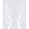 Double Glass Sliding Door - Blooming Tree 8mm Clear Glass - Obscure Printed Design with Elegant Track