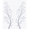 Double Glass Sliding Door - Blooming Tree 8mm Obscure Glass - Clear Printed Design with Elegant Track