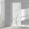 Blooming Tree  8mm Obscure Glass - Clear Printed Design - Single Absolute Pocket Door