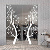 Blooming Tree  8mm Clear Glass - Obscure Printed Design - Double Absolute Pocket Door