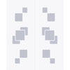 Double Glass Sliding Door - Geometric Bold 8mm Obscure Glass - Clear Printed Design with Elegant Track