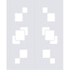 Double Glass Sliding Door - Solaris Tubular Stainless Steel Sliding Track & Geometric Bold 8mm Clear Glass - Obscure Printed Design