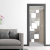 Geometric Bold 8mm Clear Glass - Obscure Printed Design - Single Evokit Glass Pocket Door