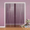 Borthwick 8mm Clear Glass - Obscure Printed Design - Double Evokit Pocket Door