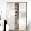 Borthwick 8mm Obscure Glass - Obscure Printed Design - Double Evokit Pocket Door