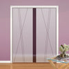 Borthwick 8mm Obscure Glass - Clear Printed Design - Double Evokit Pocket Door