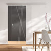 Single Glass Sliding Door - Borthwick 8mm Clear Glass - Obscure Printed Design - Planeo 60 Pro Kit