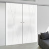 Double Glass Sliding Door - Borthwick 8mm Obscure Glass - Obscure Printed Design - Planeo 60 Pro Kit