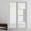 Room Divider - Handmade Eco-Urban® Boston Door DD6311F - Frosted Glass - Premium Primed - Colour & Size Options