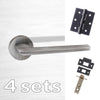 Four Pack Forme Boston Designer Lever on Minimal Round Rose - Urban Graphite