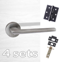 Four Pack Forme Boston Designer Lever on Minimal Round Rose - Urban Graphite
